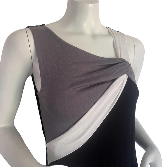 ELLA Moss Colorblock Bodycon Midi Dress Sleeveless Black Gray Size S NWT - Picture 4 of 10